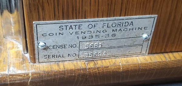 Florida license 1935-1936