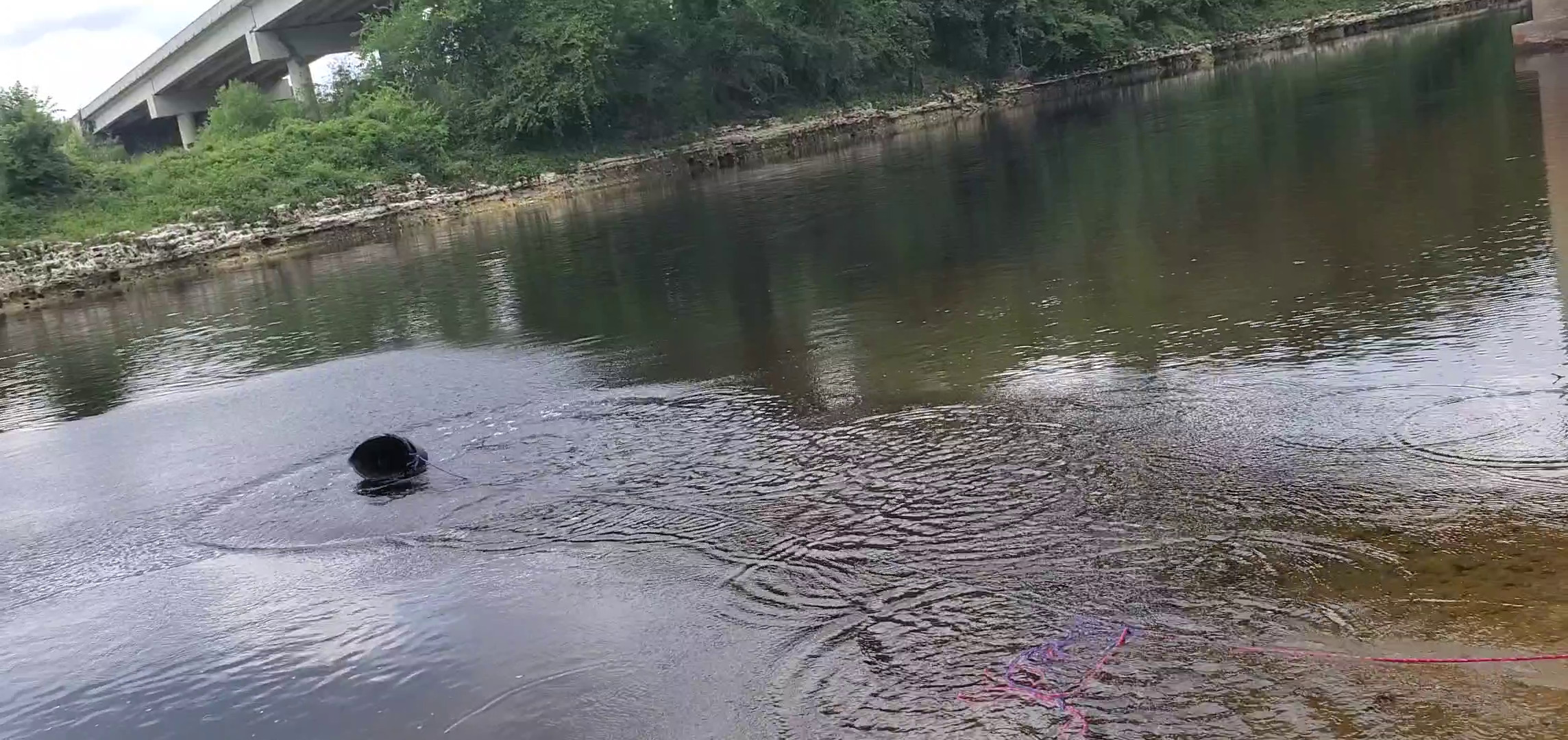 Bucket in the river