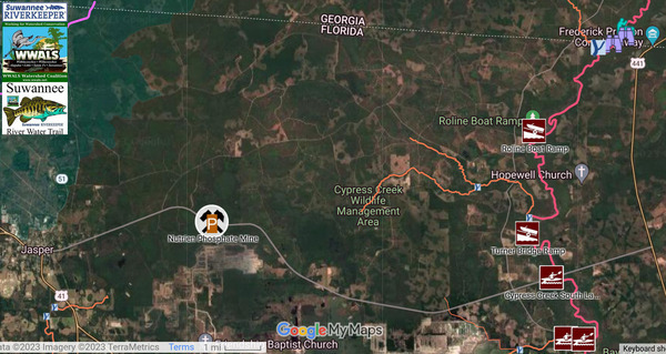 [Map: CR 6, Nutrien Phosphate Mine in SRWT]