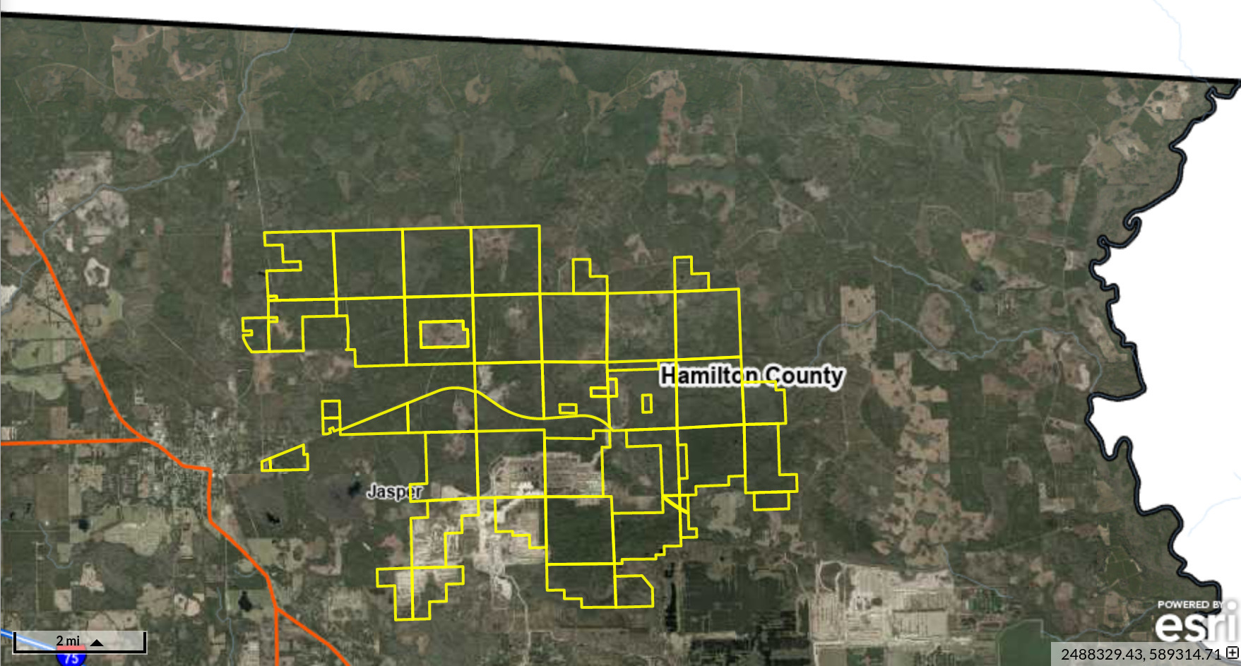 Kennedy W land in Hamilton County Tax Assessors Map