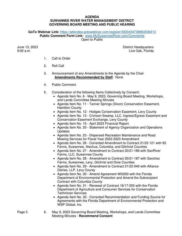 [Agenda page 1]