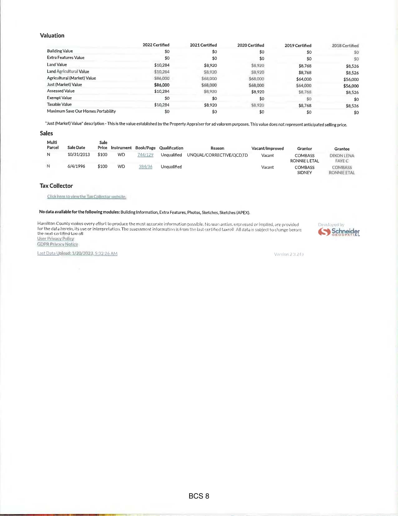 Property Appraiser record (2 of 2)