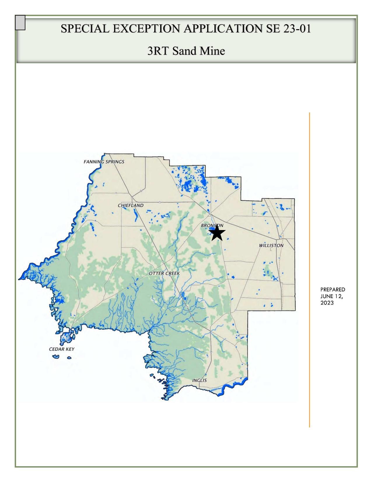 Location Map: SPECIAL EXCEPTION APPLICATION SE 23-01 3RT Sand Mine