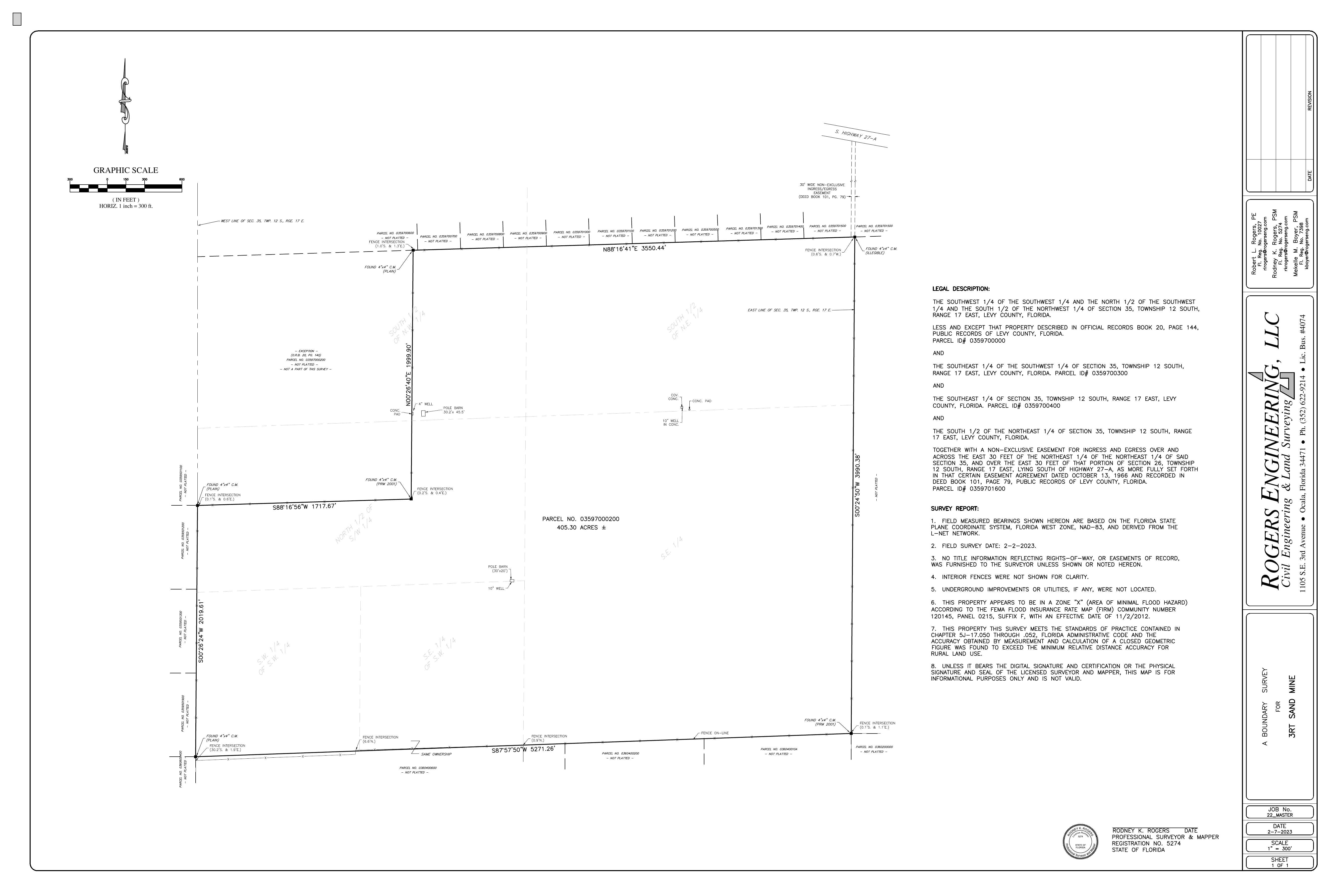 Boundary Survey for 3RT Sand Mine