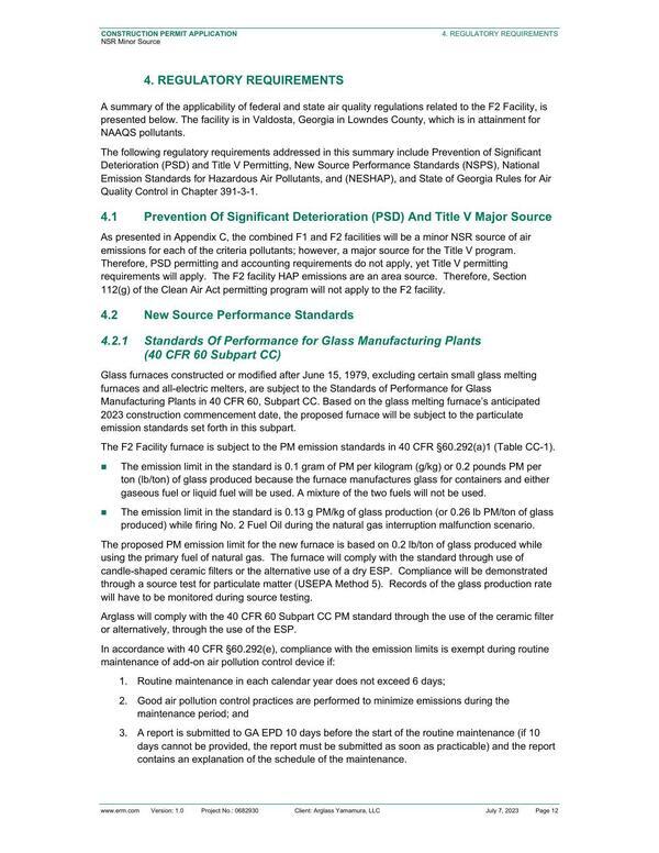 [4. REGULATORY REQUIREMENTS]