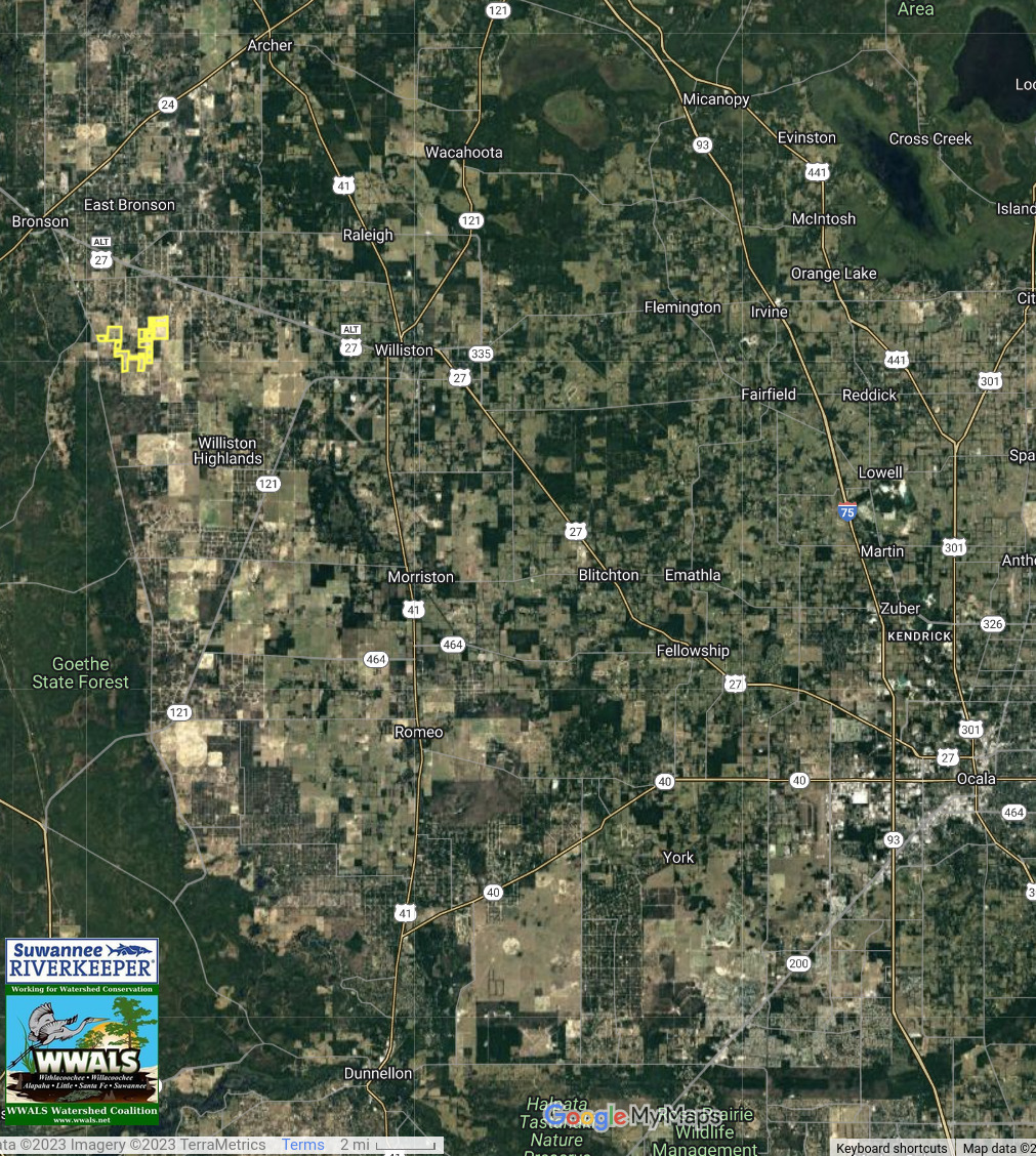 Map: 3RT Sand Mine in Rainbow Springshed --Suwannee Riverkeeper