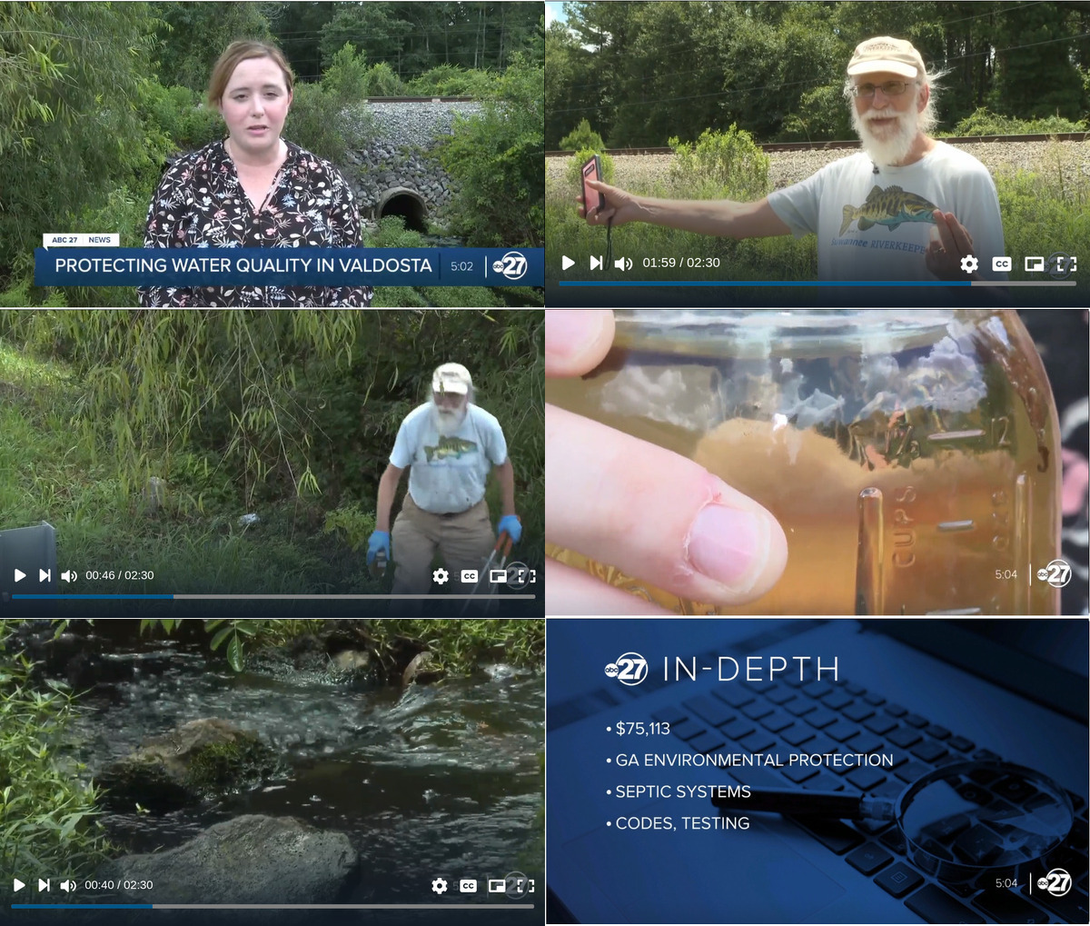 [WTXL Reporter Ariel Schiller, Suwannee Riverkeeper John S. Quarterman, Knights Creek, Grant for what]