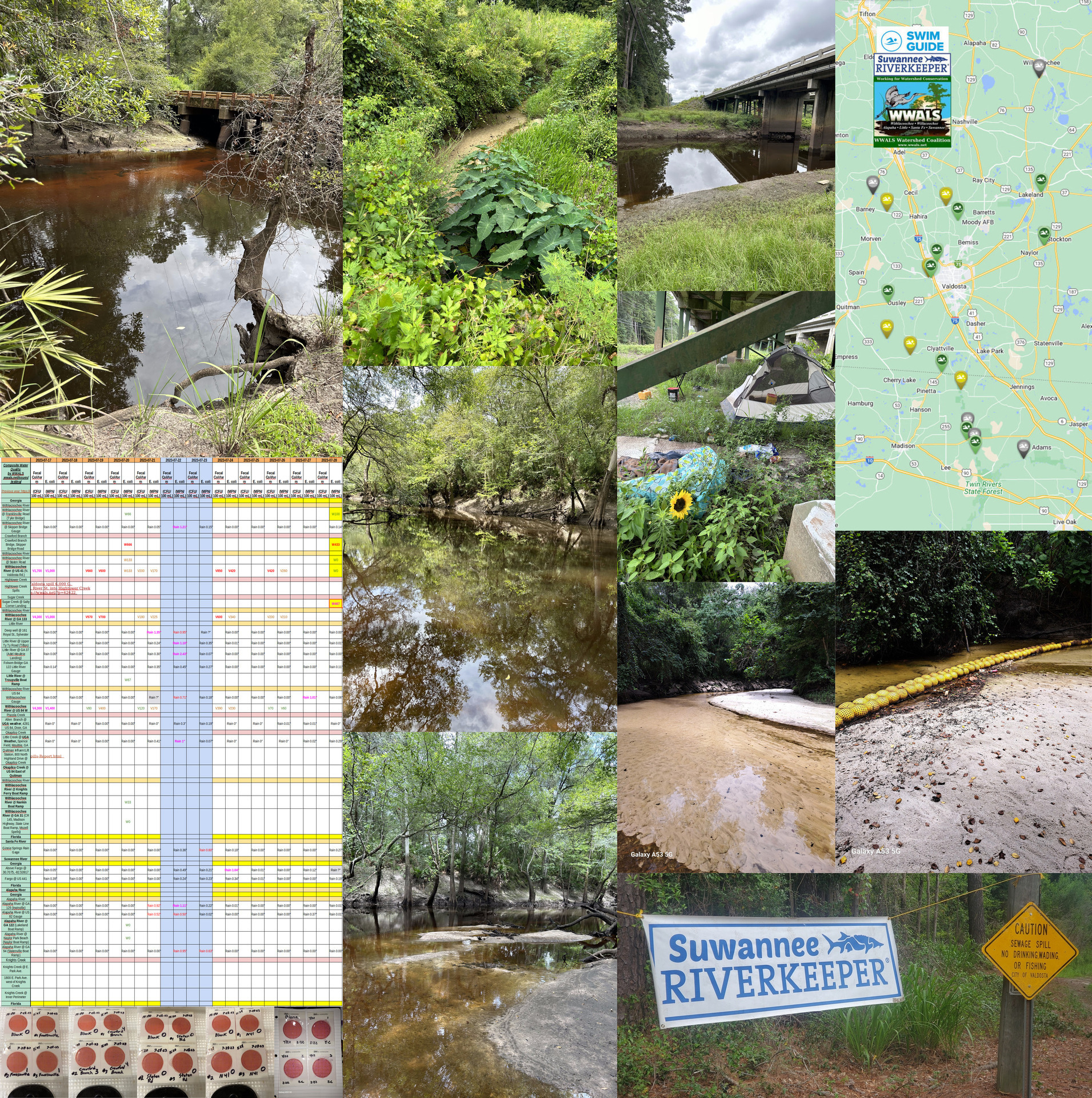 Chart, River and Creeks, Swim Guide Map 2023-07-28