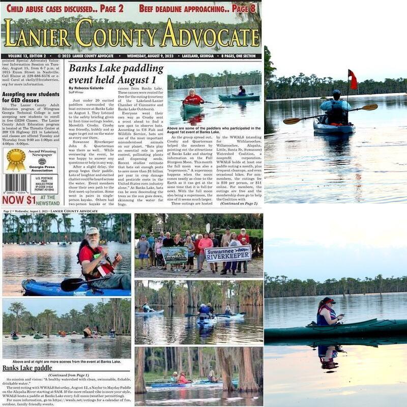 [WWALS Banks Lake Full Sturgeon Moon Paddle in Lanier County Advocate]