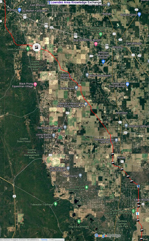 [Map: Sabal Trail Pipeline, Levy County, FL]