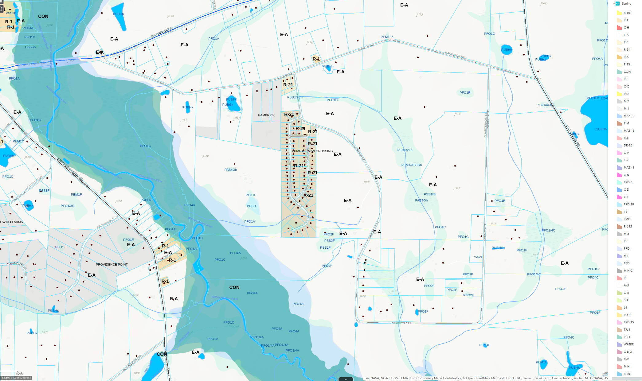 Zoning, Quarterman Road, VALORGIS 2023-08-28