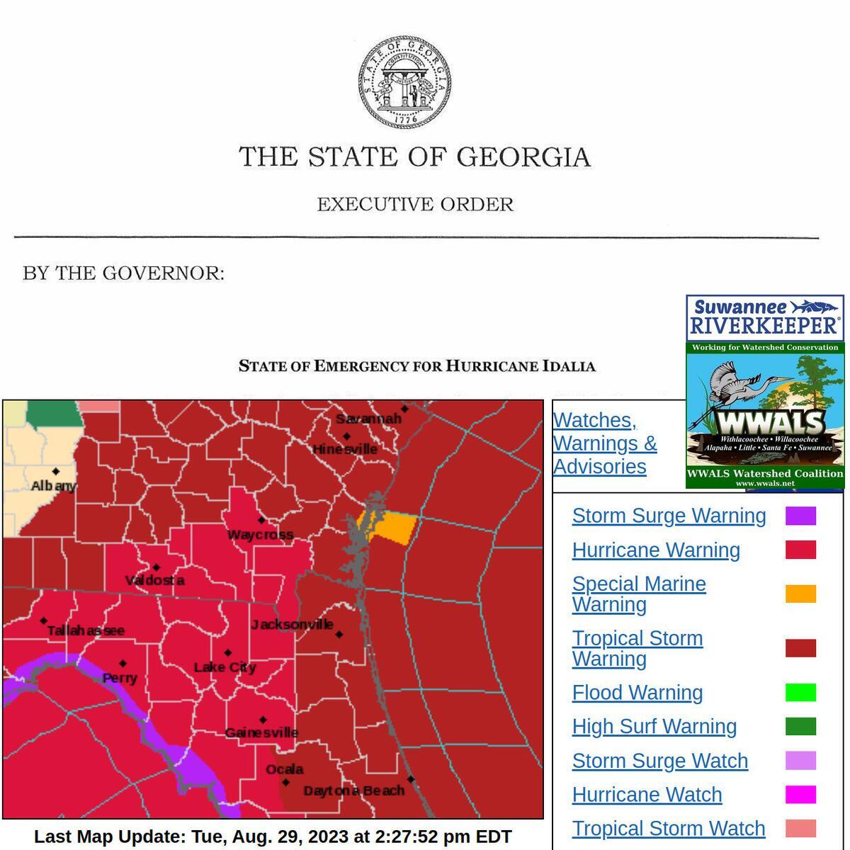 [Georgia State of Emergency, Hurricane Watch Counties 2023-08-29 14:27]