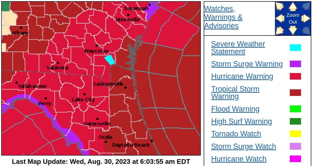 More Georgia Counties, Hurricane Watch, NWS JAX 2023-08-30 06:03