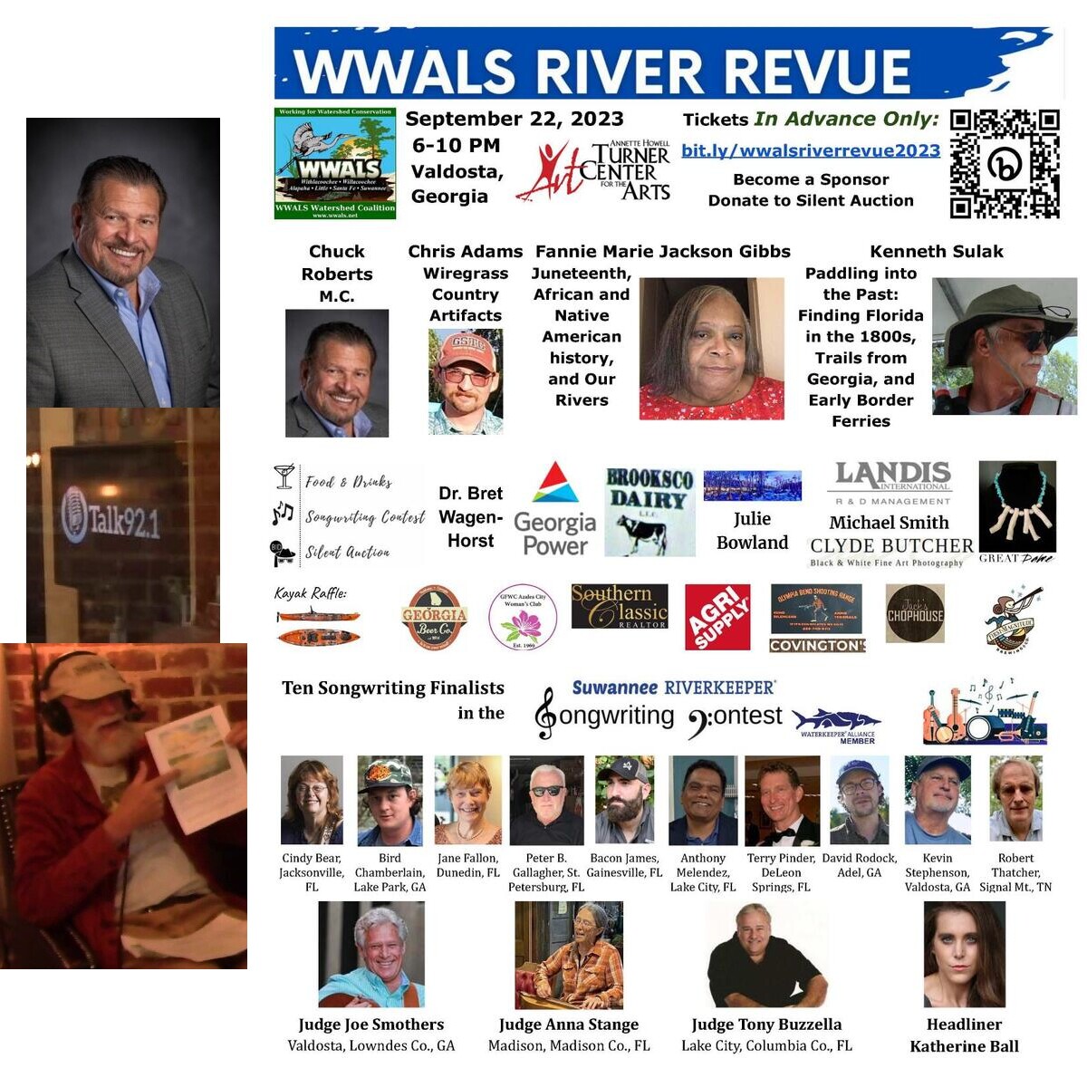 [Chuck Roberts, Talk 92.1 FM, Suwannee Riverkeeper John S. Quarterman, WWALS River Revue]