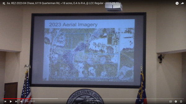 Aerial map: closeup south third Quarterman Road