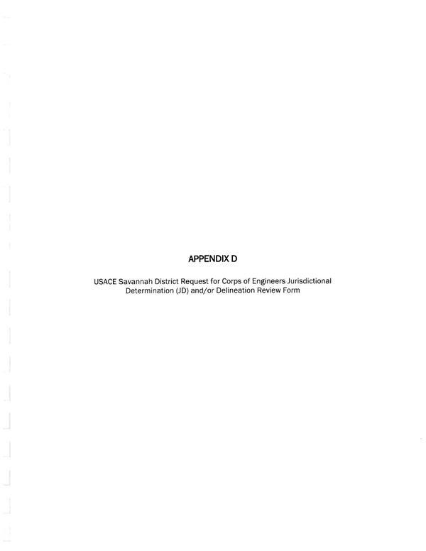 [APPENDIX D USACE Savannah District Request for Corps of Engineers Jurisdictional Determination (JD) and/or Delineation Review Form]