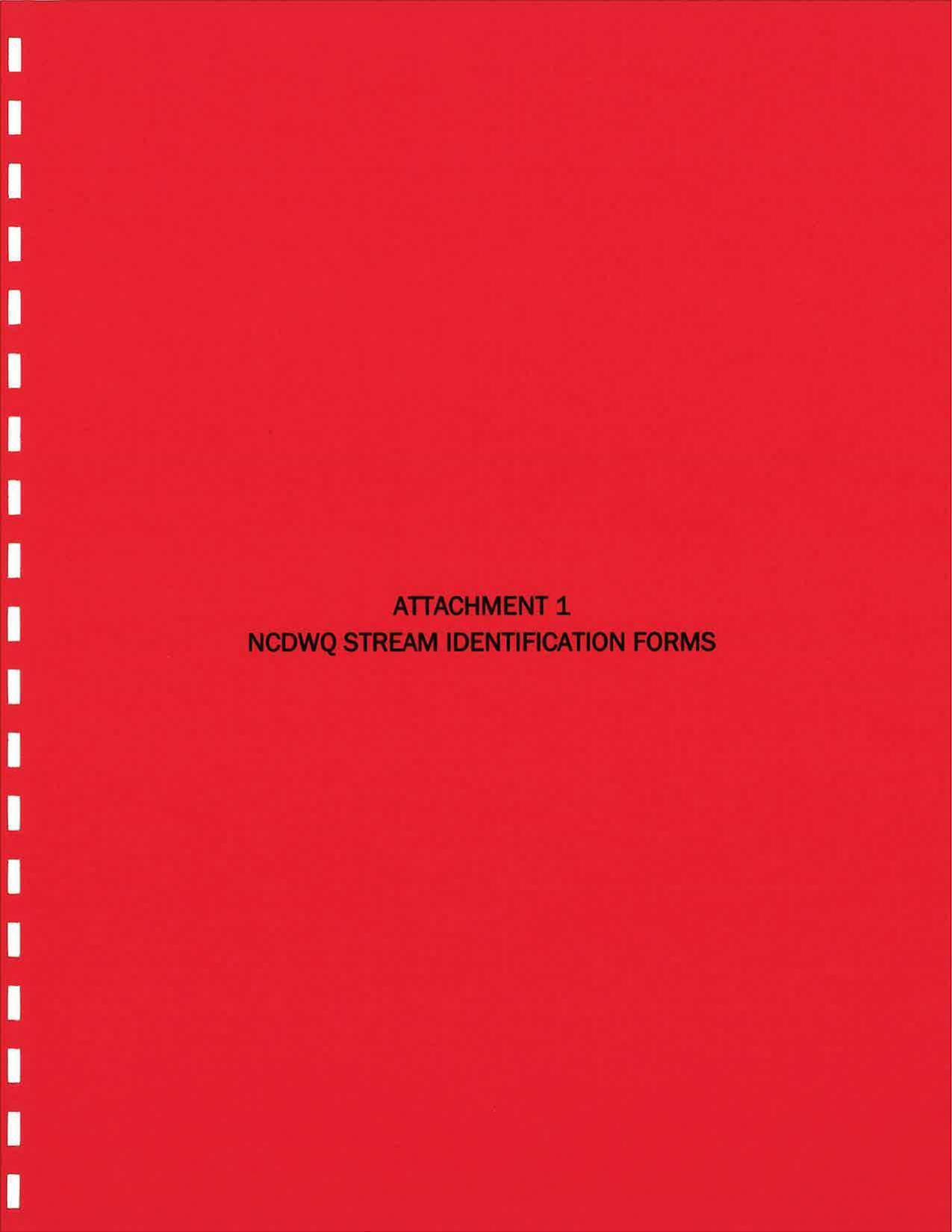 ATTACHMENT 1 NCDWQ STREAM IDENTIFICATION FORMS