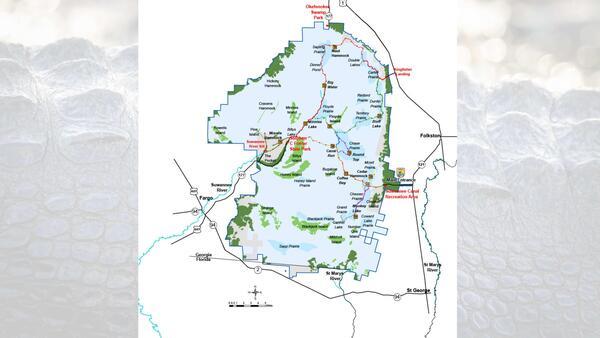 Map: Okefenokee National Wildlife Refuge