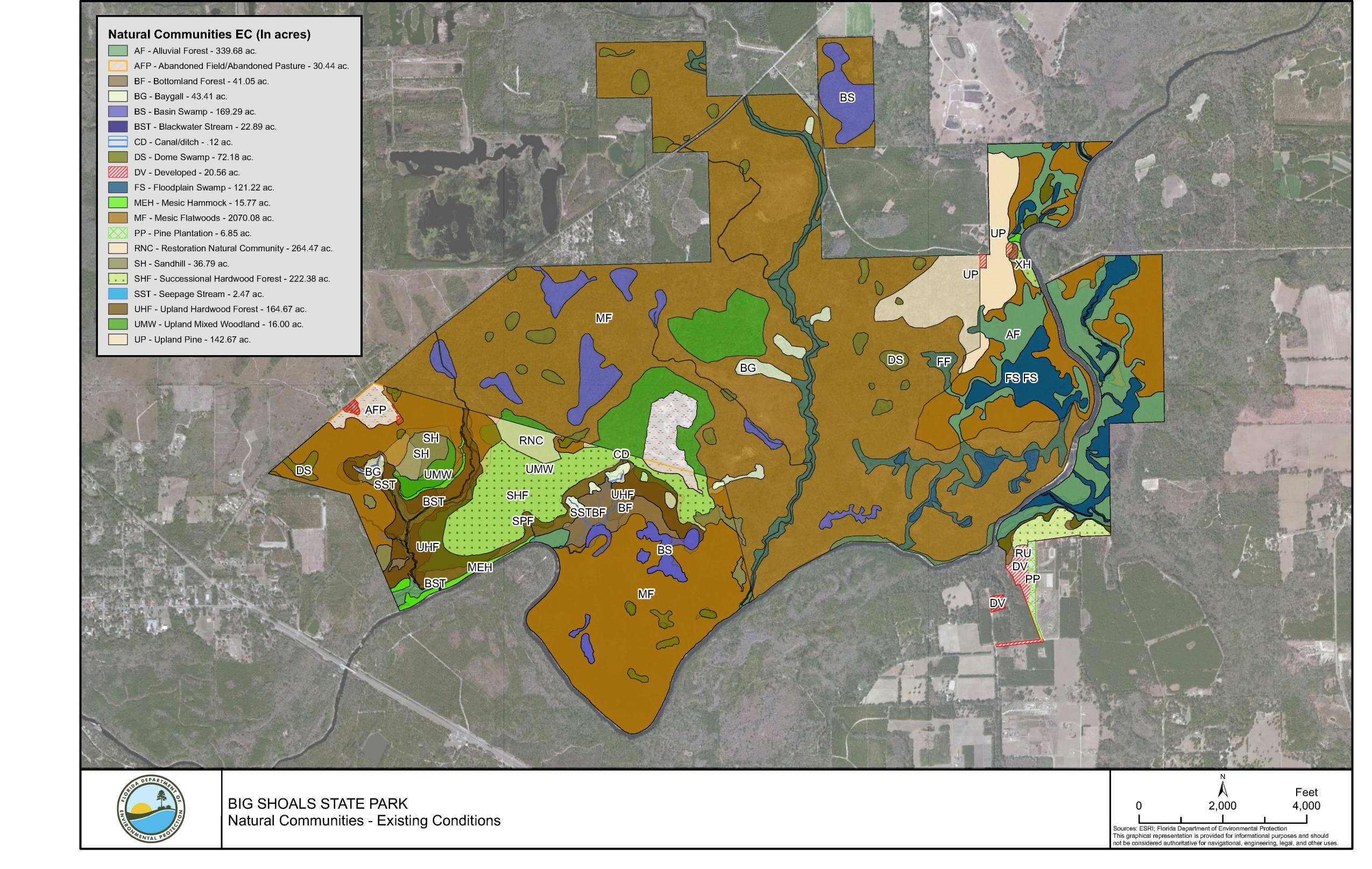 Natural Communities, Existing Conditions, Big Shoals Maps Page 2