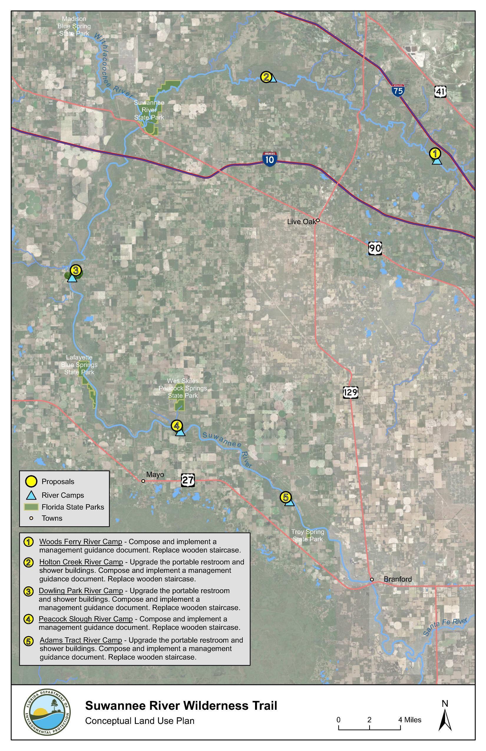 Conceptual Land Use Plan, Suwannee River Wilderness Trail Maps Page 2