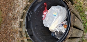 [Royal Springs Ramp trashcan, Suwannee River @ 157 Drive 2023-10-26]