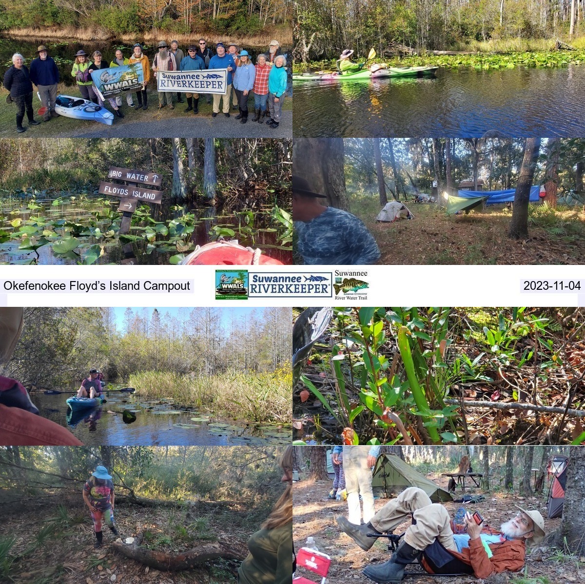 IG: Collage, SCFSP to Floyds Island, Okefenokee Swamp, 2023-11-04