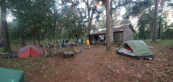 [Hebard Cabin, morning tents, Floyds Island, 07:03:10, 30.8562662, -82.2664029]