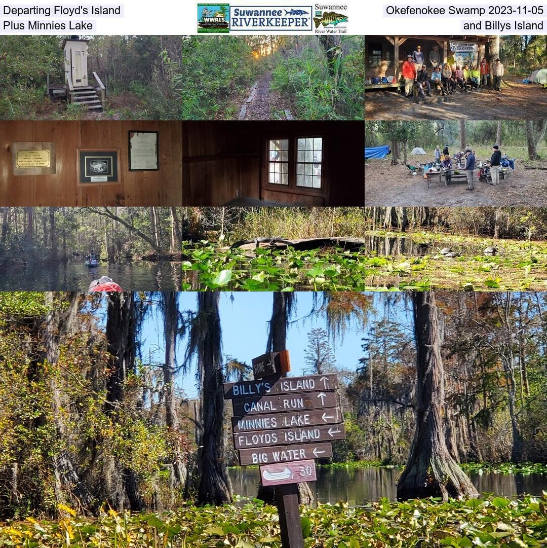 Departing Floyd's Island, Okefenokee Swamp 2023-11-05, Plus Minnies Lake and Billys Island