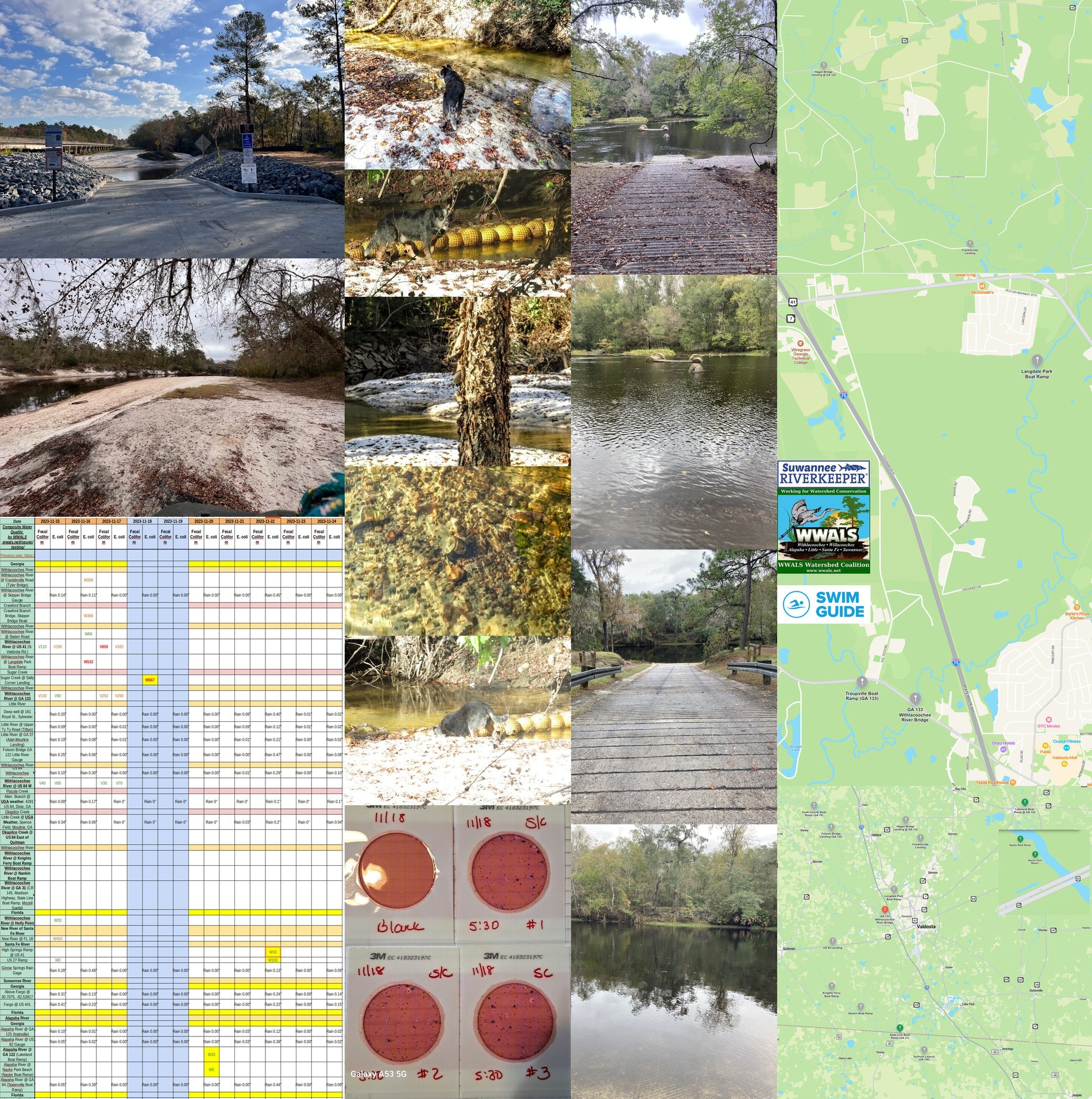 Chart, Rivers, Swim Guide Map 2023-11-23