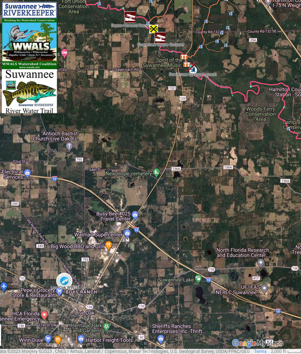 [Live Oak WWTP and Suwannee River in SRWT]