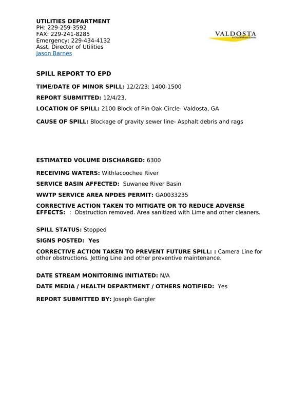 [2023-12-02 Pin Oak Circle Spill Report]