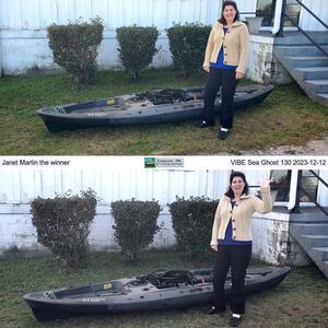 [IG: Janet Martin and the raffle kayak 2023-12-12]