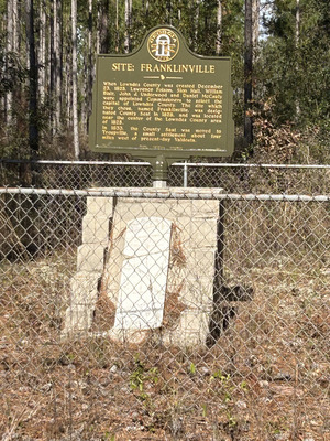 [Franklinville site monument, Withlacoochee River @ Frankinville Road 2023-12-14]