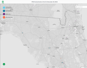 [Map: EWG PFAS, Suwannee River Basin, Florida 2023-11-28]