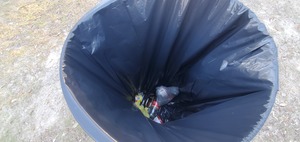 [Trash in can, Knights Ferry Boat Ramp, Withlacoochee River @ Knights Ferry Road 2024-01-04]