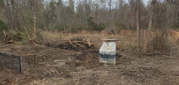 Another view, Raised manhole, Pebblewood Drive detention pond, 12:46:16, 30.8754372, -83.3141052