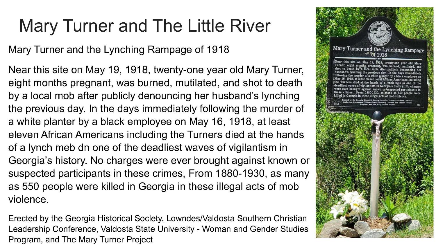 Mary Turner and The Little River