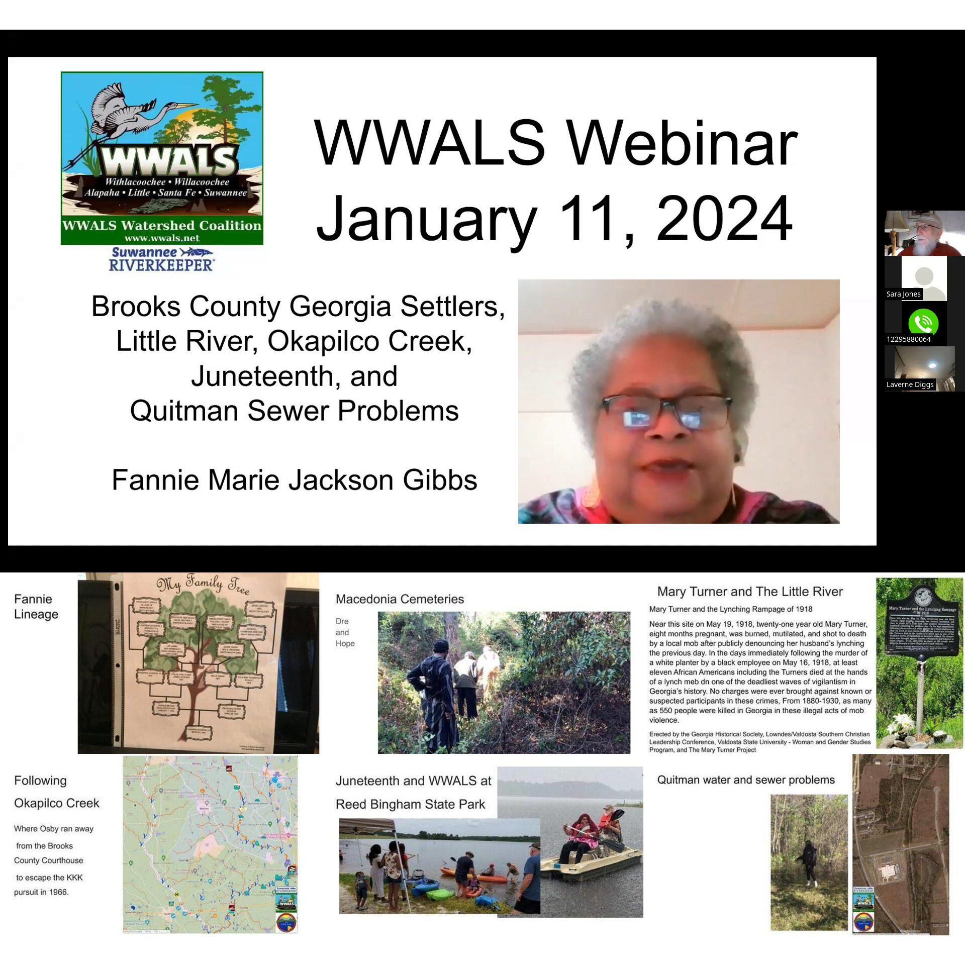 [Fannie Gibbs, first WWALS Webinar and sample slides]