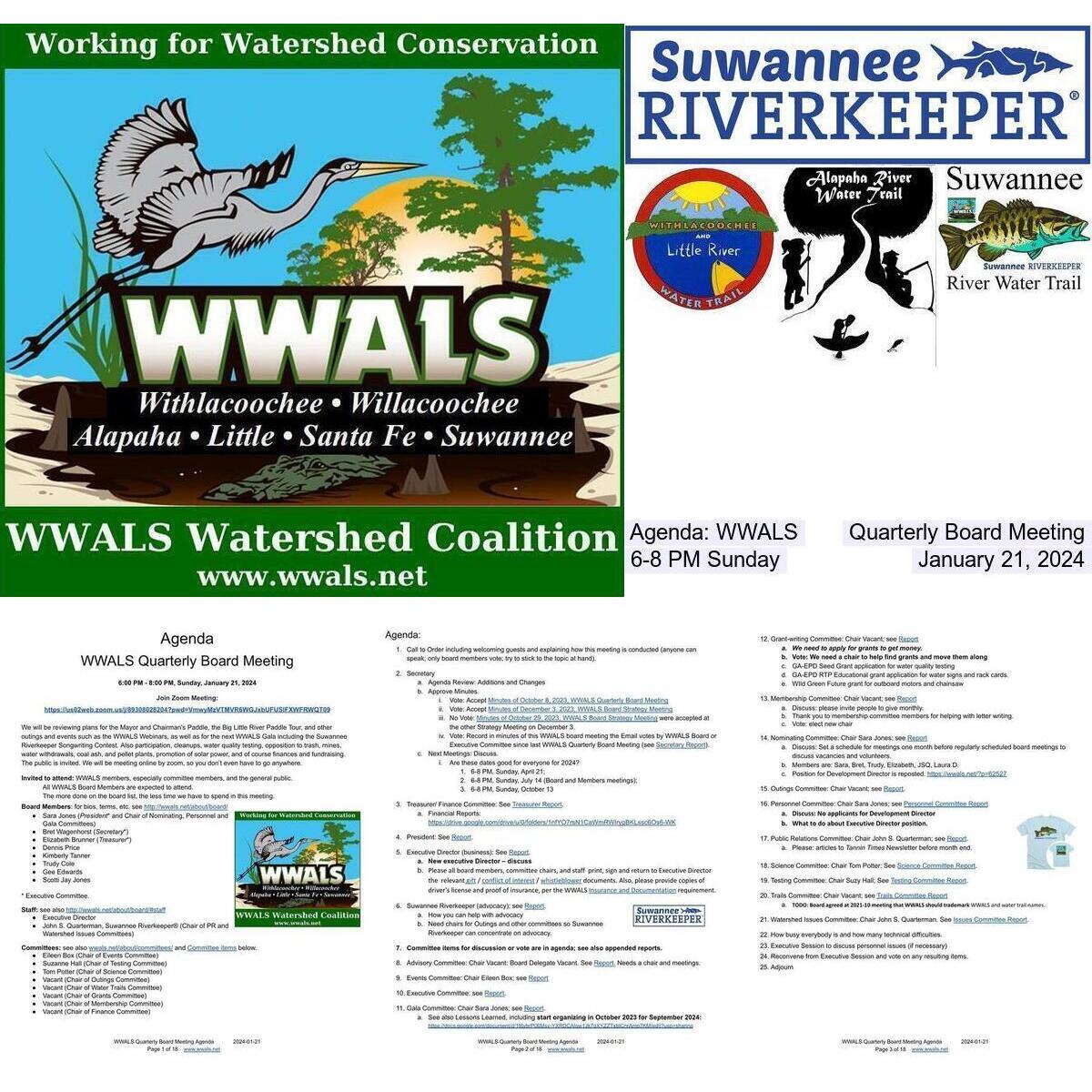 IG: WWALS Board Meeting, 6-8 PM, Sunday, January 21, 2024