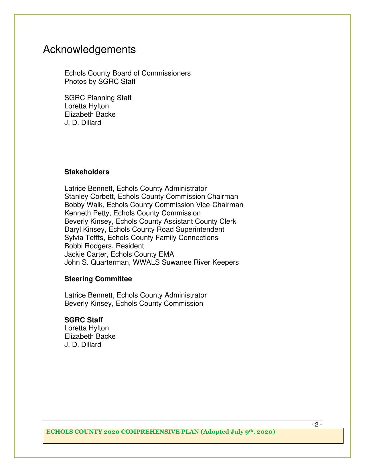 Page 02, Stakeholders including Suwannee Riverkeeper