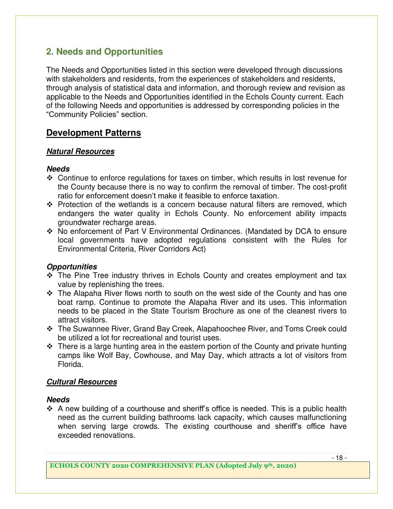 Page 18, Opportunities: Alapaha, Alapahoochee, Suwannee Rivers, Grand Bay and Toms Creek, Wolf Bay, etc.