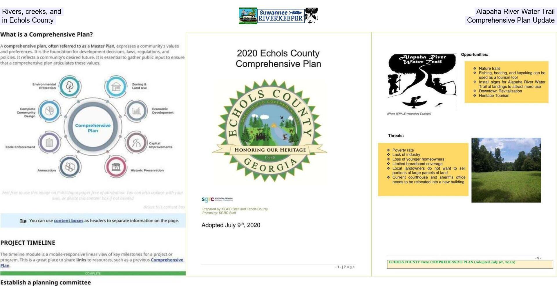 [Rivers, creeks, and Alapaha River Water Trail in Echols County Comprehensive Plan Update]