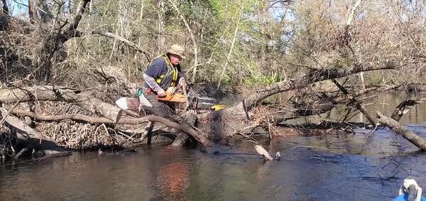 [Movie: Shawn O'Connor chainsawing, 10:39:30, 30.8814560, -83.3254130 (65M)]