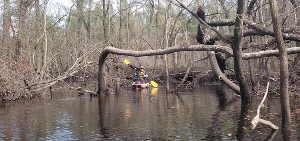 Movie: Shawn coming out of duck box slough, 13:35:12, 30.8714284, -83.3231498 (40M)