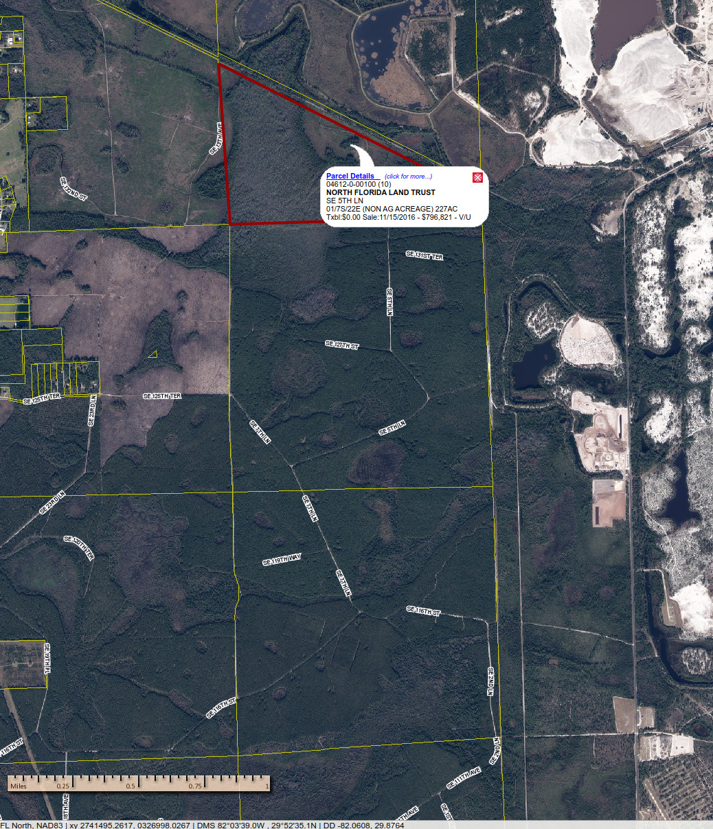 Map: North Florida Land Trust --Bradford County Property Appraiser