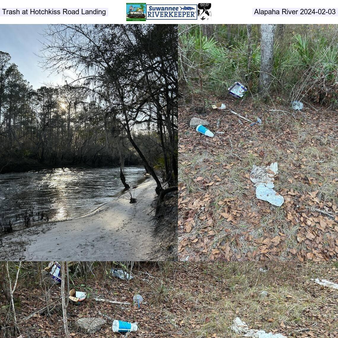 [Alapaha River at Hotchkiss Road Landing and Trash 2024-02-03]