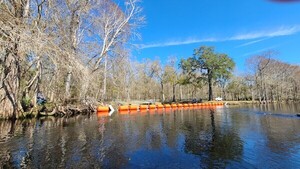 [New swimming barrier at Rum Island County Park --Merrillee Malwitz-Jipson]