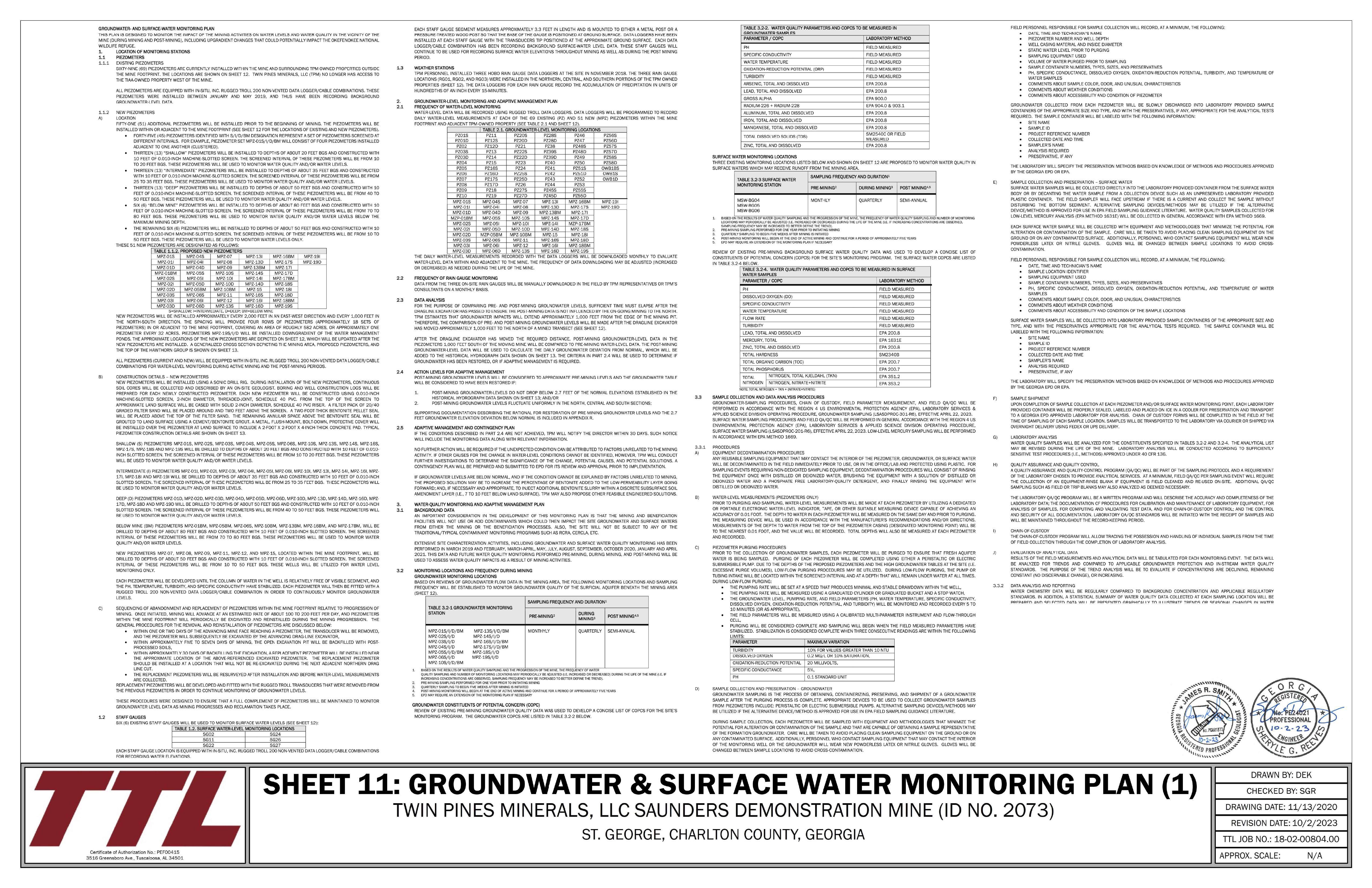 Groundwater & Surface Water Monitoring Plan (1)