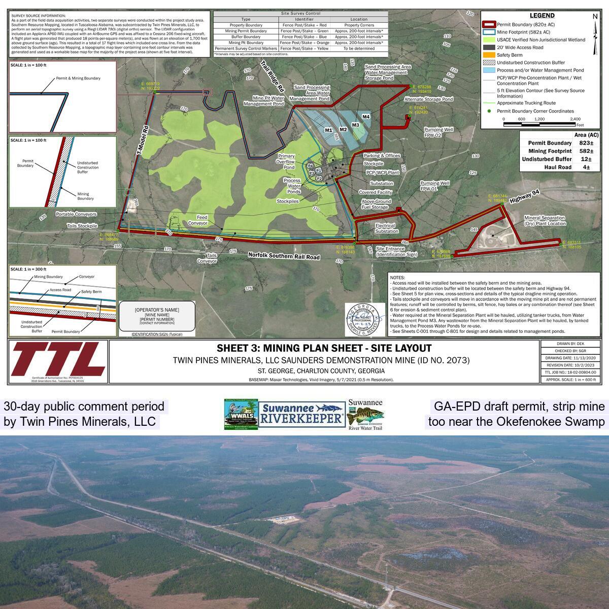 [TPM Saunders Mine Site Layout and WWALS Aerial from January 10, 2021]