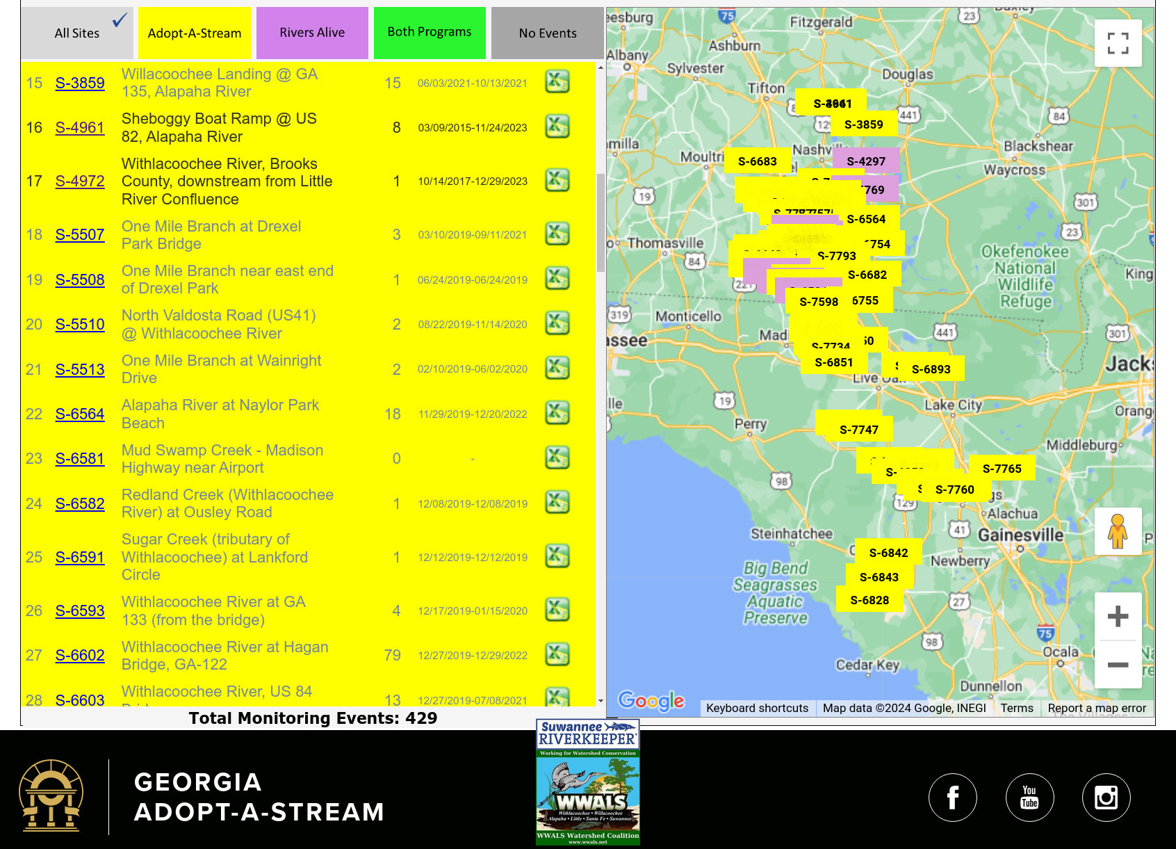 Georgia Adopt-A-Stream Map